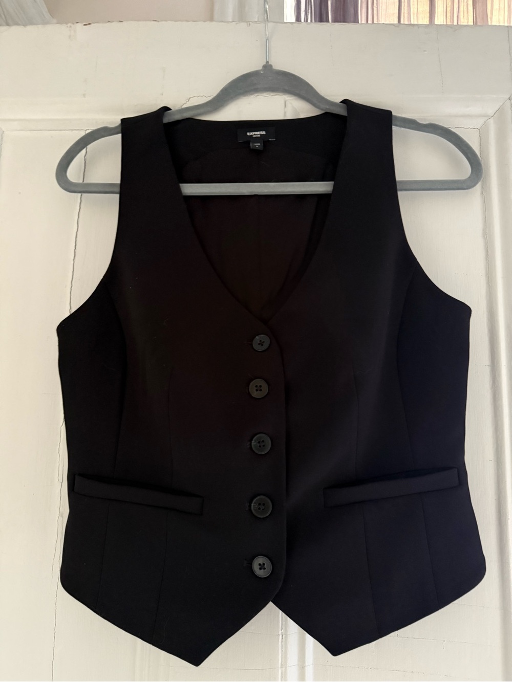 Express size XS Black Tailored Vest with Notch Detail
